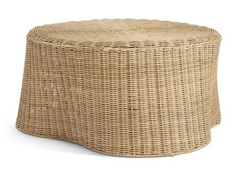 Habitat 60 Kaya Coffee Table - Natural | Rattan Round Table, Boho Living Room