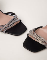 Diamante Wrap Over Strap Heels