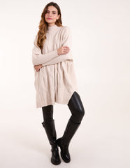 Stand Neck Big Cable Jumper