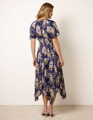 Shirred Waist Hanky Hem Dress