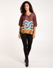 Satin Viscose Back Print Top