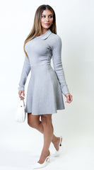 Korin Gray Knit Sweater Mini Dress