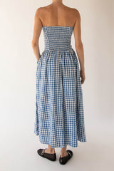 GINGHAM TUBE DRESS