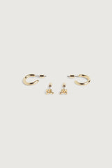 HOOP AND KNOT STUD EARRING SET