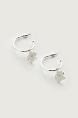 FLOWER CHARM HOOP EARRING
