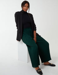 Wide Leg Pleated Trousers