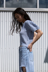 POINTELLE KNIT CROPPED TOP