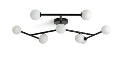 Alonso 9 Light Flush to Ceiling Light -Black & White