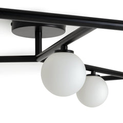 Alonso 9 Light Flush to Ceiling Light -Black & White
