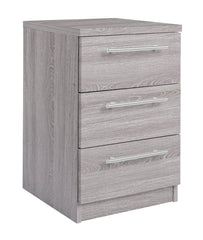 Brisbane 3 Drawer Bedside – Grey Oak