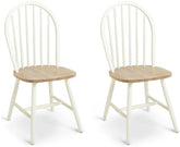 Burford Pair of Solid Wood Dining Chairs - White