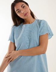 Embroidered Mini Dress