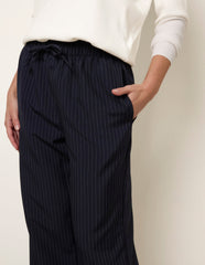 Elasticated Waist Pinstripe Trousers