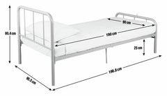 Charlie Single Metal Bed Frame - Silver | Kids Bedroom Furniture or Guest Sleep