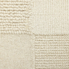 Checkerboard Natural Wool Cut Pile Rug - 170x120cm