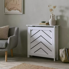 Habitat Chevron Mini Radiator Cover - White | Decorative Cover Wall Mounted