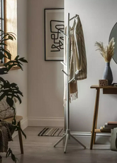 Habitat Coat Tree Stand - White | Modern Hallway Clothes Hanger Storage Rack