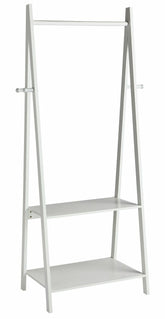 Decorative Clothes Rail with 2 Shelves - White ( B Grade )