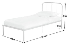 Freja Single Metal Bed Frame - Silver