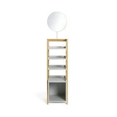 Habitat Bamboo Mirrored Tallboy - Grey