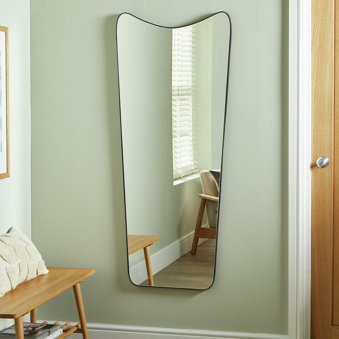 Habitat Black Full Length Curved Wall Mirror - 140x60cm