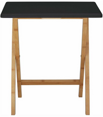 Habitat Drew Folding Bamboo 2 Seater Table - Black | Compact Outdoor Indoor