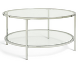 Habitat Home Boutique Round Coffee Table - Silver | Glass Top Modern Living Room