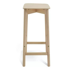 Habitat Nina Solid Birch Bar Stool - Natural | Modern Kitchen Breakfast Chair
