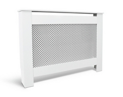 Habitat Odell Small Radiator Cover - White | Lattice Panel MDF Cabinet Cover