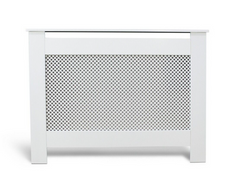 Habitat Odell Small Radiator Cover - White | Lattice Panel MDF Cabinet Cover