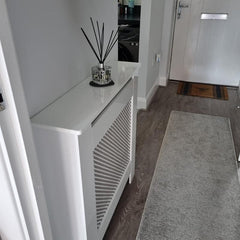 Habitat Odell Small Radiator Cover - White | Lattice Panel MDF Cabinet Cover