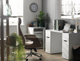 Habitat Pod Double Pedestal Desk - White | Home Office Desk with Storage Drawers