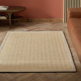 Herringbone Neutral Boarder Jute Rug - 230x160cm
