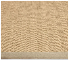 Herringbone Neutral Boarder Jute Rug - 230x160cm