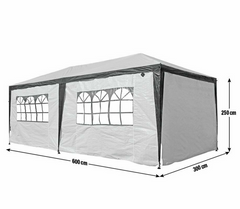 Home 3m x 6m Gazebo with Side Panels | Outdoor Garden Canopy Tent for Parties