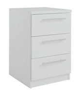 Home Brisbane 3 Drawer Bedside - Grey