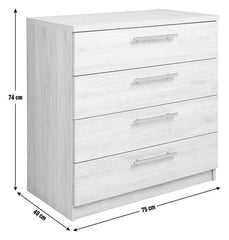 Home Brisbane 4 Drawer Chest White | Stylish Furniture for Bedroom Living Room
