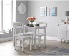 Home Chicago Pair of Solid Wood Dining Chairs White | Modern Kitchen Furniture