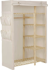 Home Covered Double Wardrobe - Cream | Fabric Covered Wardrobe