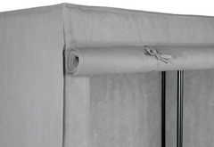 Home Covered Single Wardrobe with Storage Grey | Compact Closet Bedroom Hallway