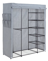 Home Covered Triple Wardrobe with Storage - Grey | Grey Fabric Clothes Storage