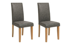 Home Pair of Faux Leather Dining Chair - Charcoal | Set of 2 modern chairs