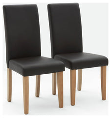 Home Pair of Midback Dining Chairs - Chocolate | midback dining chair set