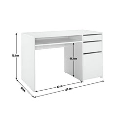 Home Pepper 2 Drawer Pedestal Office Desk - White ( B Grade )