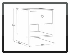 Home Seville 1 Drawer Bedside Table - White | Nightstand Storage for Bedroom Use