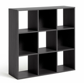 Home Squares 9 Cube Storage Unit Black | Modular Organizer Shelf Living Bedroom