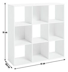 Home Squares 9 Cube Storage Unit White | Modular Organizer Shelf ( B Grade )