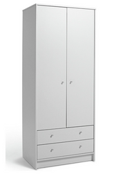 Malibu 2 Door 2 Drawer Wardrobe - White ( B Grade )