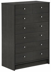 Malibu Modern 7 Drawer Chest Of Drawers Storage Cabinet - Black Oak Effect