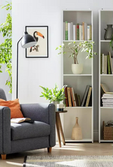 Malibu Narrow Wood Effect Bookcase - Grey